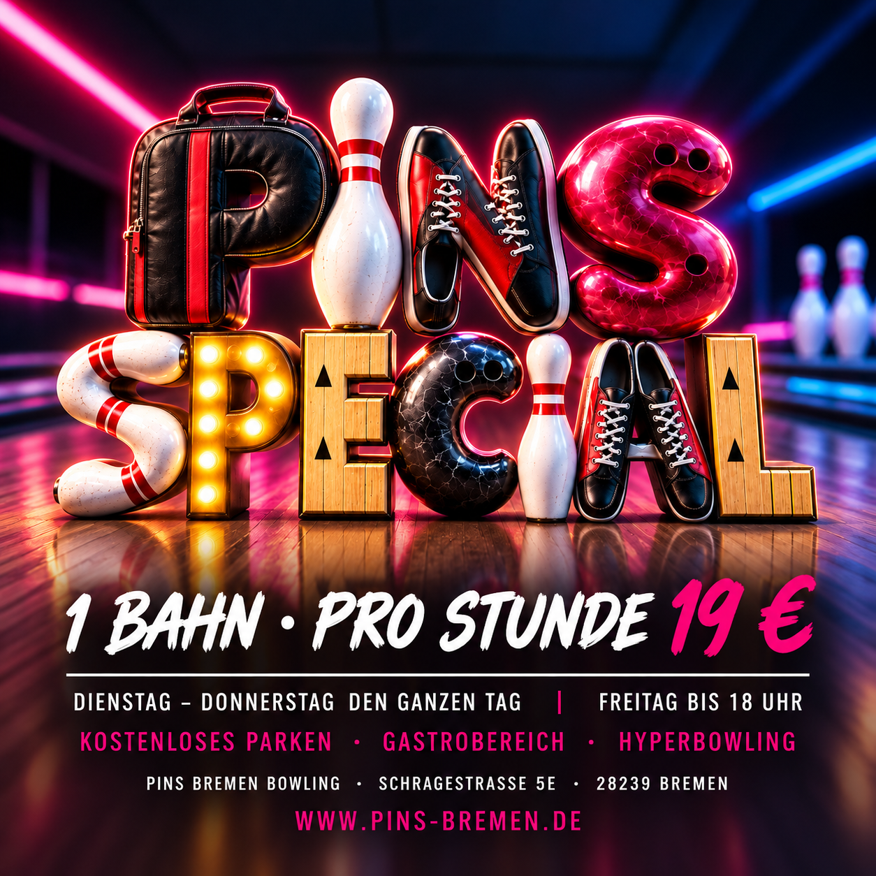 PINS Special – Bowling-Angebot bei PINS Bremen